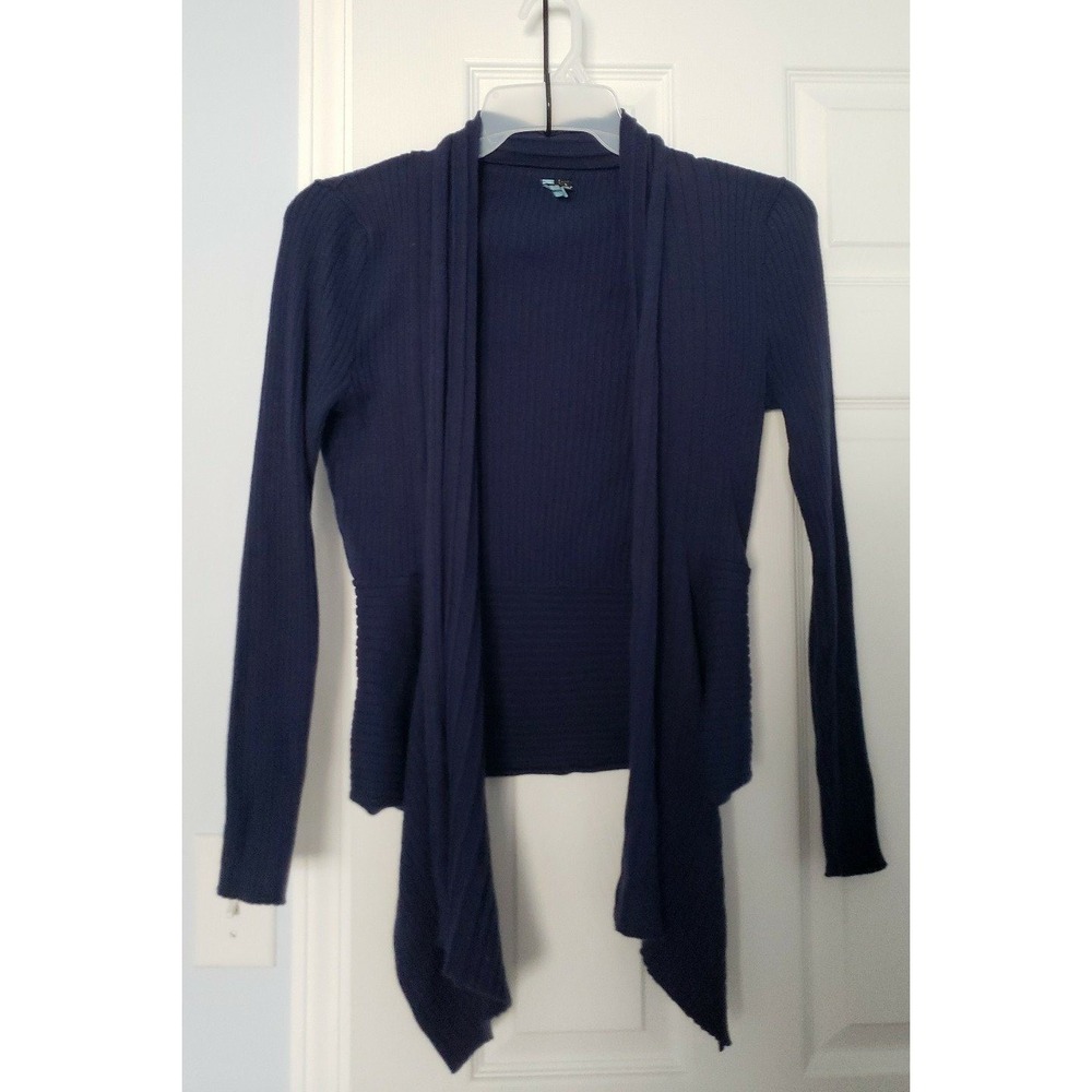 Powwow Womans Cardigan Sweater Size Large Navy